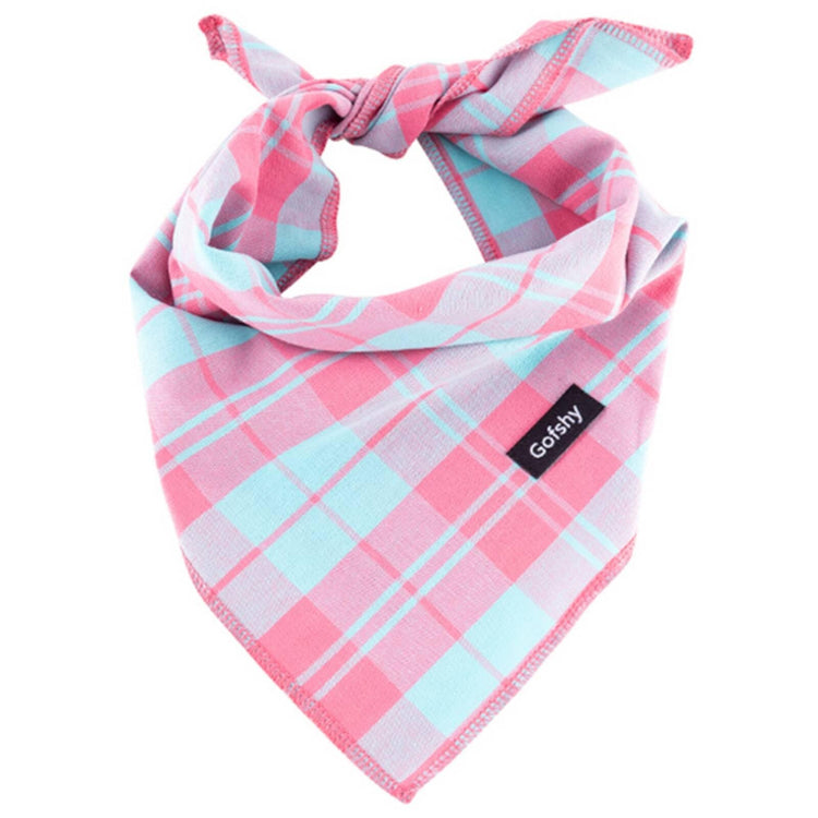 Boy Dog Bandana Large- Blue Black Dog Scarf Buffalo Plaid Printing Adjustable Bib Handkerchief Accessories for Medium Large Dogs (L)