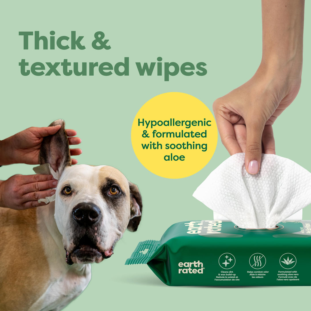 Earth Rated Hypoallergenic Pet Wipes for Dogs & Cats
